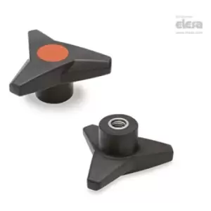 Elesa - soft Three-arm knob-VB.839/80 SST-M10-Soft-C2 Orange