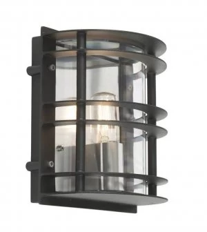 1 Light Outdoor Wall Light Black IP55, E27