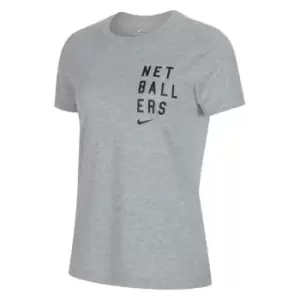 Nike England Netball Ladies T -Shirt - Grey