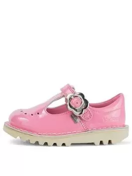 Kickers Toddler Kick Fleur T Bar Patent Leather Shoe, Pink, Size 11 Younger