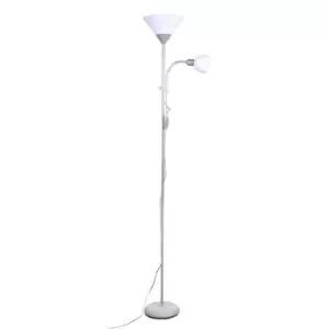 Lisa Floor Lamp 1xE27 with Reading Light 1xE14 Silver