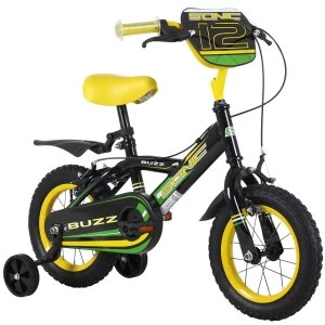 Sonic Buzz 12" Wheel Boys Bicycle Single Speed With Stabilisers And Yellow