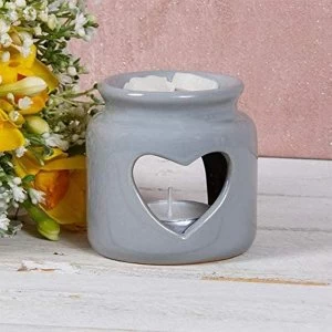 Ceramic Grey Wax Oil Warmer Heart By Lesser & Pavey