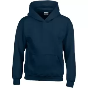 Gildan Heavy Blend Childrens Unisex Hooded Sweatshirt Top / Hoodie (S) (Navy)