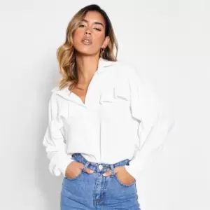 I Saw It First Woven Frill Front Button up Shirt - White