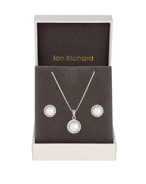 Jon Richard CZ Pearl Set