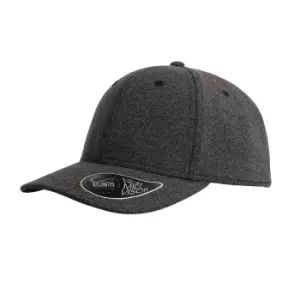 Atlantis Loop Mid Visor Rayon Blend 6 Panel Cap (One Size) (Black)