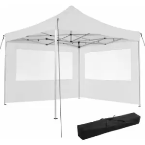 Gazebo collapsible 3x3 m with 2 Sides - Olivia - garden gazebo, gazebo with sides, camping gazebo - white - white