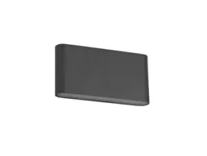 Contour LED Up & Downward Lighting Large Wall Light 2x6W, 3000K, 452lm, Anthracite, IP54