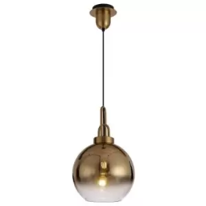 Dome Ceiling Pendant E27 With 30cm Globe Glass, Brass Gold, Matt Black, Clear - Luminosa Lighting