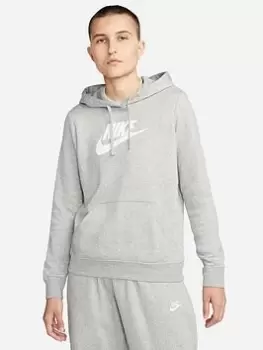 Nike NSW Club Fleece GX Overhead Hoodie - Dark Grey Heather, Size S, Women