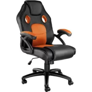 Gaming chair - Racing Mike - office chair, computer chair, ergonomic chair - black/orange - black/orange