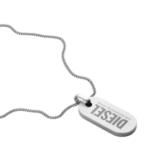 Mens Diesel Stainless Steel Dog Tag Necklace