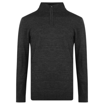 Howick Merino Funnel Neck Jumper - Charcoal