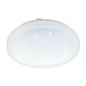 Loops - Wall Flush Ceiling Light White Shade White Plastic With Crystal Effect LED 11.5W