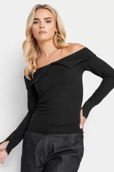 Petite Ribbed Long Sleeve Top