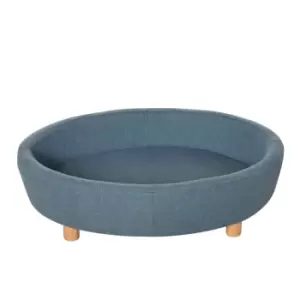 PawHut Soft Sofa Pet W/ Cushioned Bed & Wooden legs - Light Blue