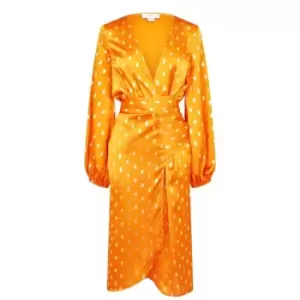 Never Fully Dressed Fleck Vienna Wrap Dress - Orange