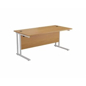 TC Office Start White Cantilever Frame Desk 1800x800mm, Oak
