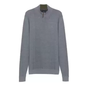 Magee 1866 Cashelenny Cotton Birdseye 1/4 Zip Knit in Grey