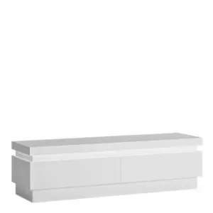 Lyon 2 Drawer TV Cabinet (Including LED Lighting) In White And High Gloss
