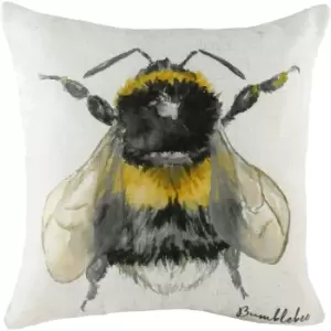 Evans Lichfield Species Bumblebee Cushion Cover (One Size) (White/Black/Yellow)