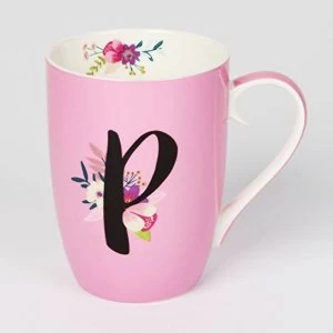 Vintage Boutique Ceramic Mug - P (Pack of 2)