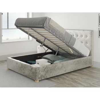 Presley Ottoman Upholstered Bed, Mirazzi Velvet, Pearl - Ottoman Bed Size Double (135x190)