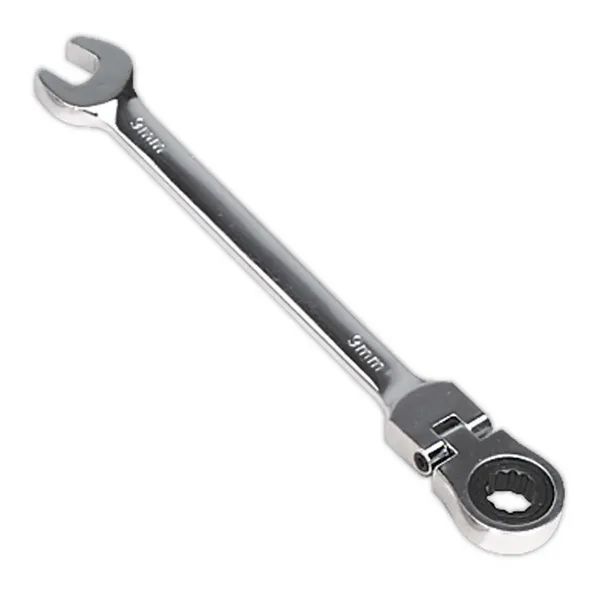 Genuine SEALEY FHRCW09 Flexi-Head Ratchet Combination Spanner 9mm