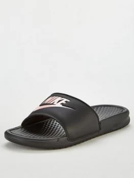 Nike Benassi JDI - Black/Rose Gold , Black/Rose Gold, Size 3.5, Women