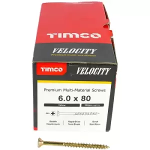 Timco Multi Purpose Countersunk Velocity Screw - 6.0 x 80 (200 pack)