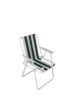 Green & White Striped Lightweight Folding Camping / Picnic / Garden Chair