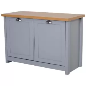 Homcom Shoe Cabinet 4 Storage Units Wood Effect Top Hallway Oak And Grey