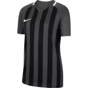 Nike Y Neck Stripe Football Shirt Junior Boys - Grey