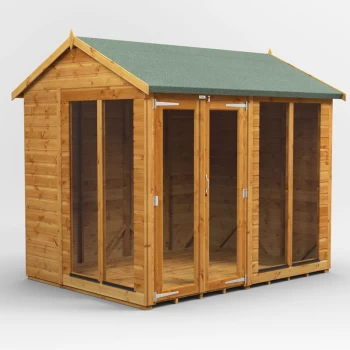 8x6 Power Apex Summerhouse - Brown