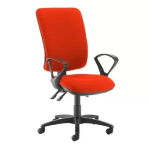 Dams MTO Senza Extra High Back Operator Chair with Fixed Arms - Lombok Green