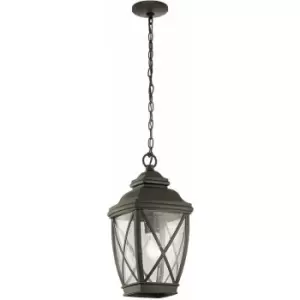 Loops - Outdoor IP45 1 Bulb Chain Lantern Olde Bronze LED E27 60W