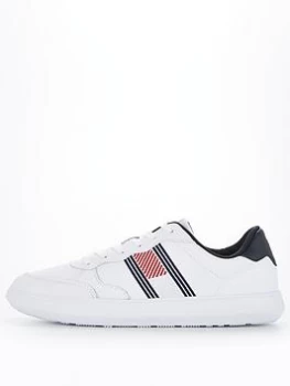 Tommy Hilfiger Essential Leather Cupsole Trainers - White, Size 46, Men