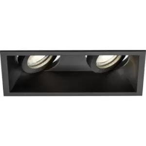 Knightsbridge - Dipa Twin Tilt Square Anti-Glare Downlight Black - DIC2TSB