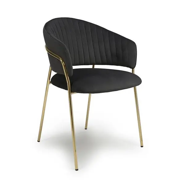 Shankar Maya Brushed Velvet Dining Chairs - Black M