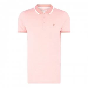 Farah Vintage Basel Pique Polo Shirt - Peach 898