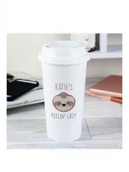 Personalised Sloth Face Travel Mug