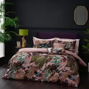 Moriyo Tropical Digital Print Velvet Duvet Cover Set, Dusky Blush, Double - Wylder