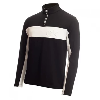 Calvin Klein Golf Logo Zip Top - Black/White