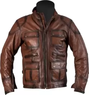 Helstons Hunt Rag Motorcycle Leather Jacket, brown Size M brown, Size M