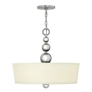 3 Bulb Ceiling Pendant Light Fitting Highly Polished Nickel LED E27 60W