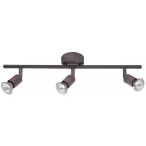 Fayetteville 3 Light Ceiling Spotlight Bar Rust Metal GU10 3x50W - Merano