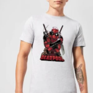 Marvel Deadpool Ready For Action T-Shirt - Grey - L