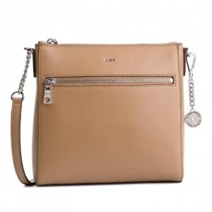 DKNY Top Zip Pocket Cross Body Bag - Latte