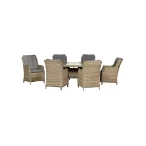 WENTWORTH 6 Seater Ellipse Highback Comfort Dining Set